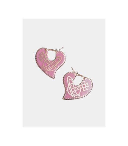 VIVIENNE WESTWOOD AMANDA PINK HEART ORB EARRINGS